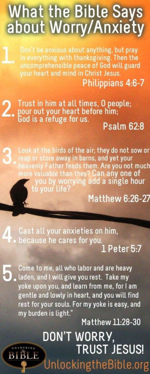 bible quotes about worry and anxiety
