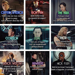 Avengers. Best character quotes