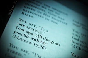 19:26, NIV)Too many times we limit God with our thinking. God puts ...