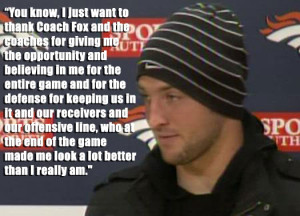 Tim Tebow Post Game Interview
