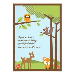 Woodland Animals Baby Shower Invitation from Zazzle.com