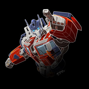 Optimus Prime white lines by REX-203
