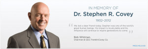 franklin covey co announces the passing of dr stephen r covey renowned ...