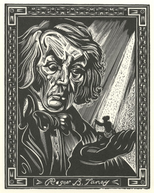 roger b taney 1992 relief block print b w 19 1 2 x 15 in image 23 x 17 ...