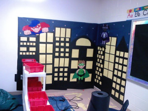 also made my rreading area backdrop- I am going to add black border ...