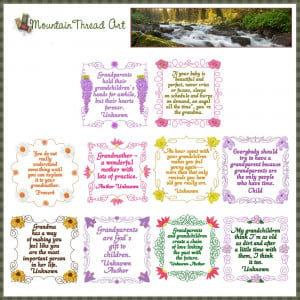 ... Wildflowers :: Wildflower Grandparent Quotes 'N Quilt Block Set 2