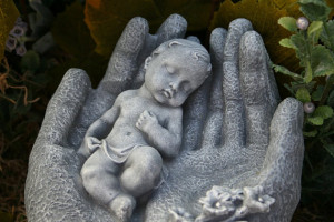 Child Memorial - God Bless You - Baby Statue
