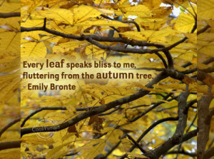 Autumn Quote: Every leaf speaks bliss to me, fluttering...