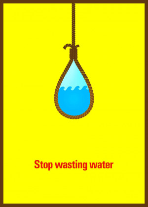 This poster gives a massage to the people that stop wasting water ...