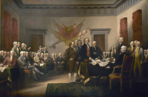 This shows the signing of the U.S. Constitution.