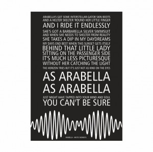 Arctic Monkeys AM - Arabella - Song lyric poster typography art print