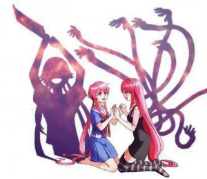 Yuno and Lucy (Future Diary X Elfen Lied)