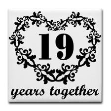 home images 19th anniversary heart tile coaster for 19th anniversary ...