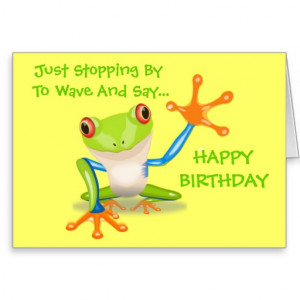 Cute Frog Funny Animal Kids Happy Birthday Greeting Card
