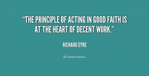 The principle of acting in good faith is at the heart of decent work ...
