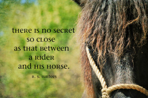 No Secret So Close as Between a Rider and His Horse Art Print
