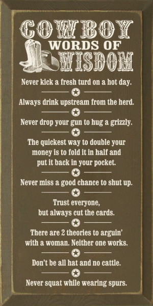 Cowboy words of wisdom