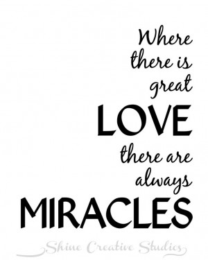 Great Love Miracles Quote Wall Art - Printable Digital Download DIY ...