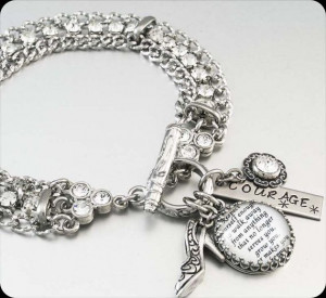 ... Gifts for Women, Quote Charm Bracelet, Glass Charms with Quotes