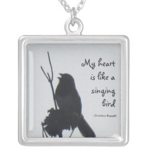 Singing Bird Necklace, with Quote