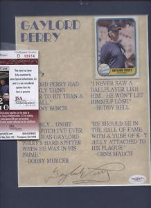 Details about Gaylord Perry Autographed Quote Print Fleer Card JSA