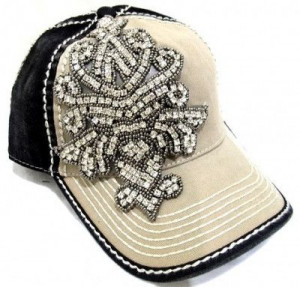 Olive Pique Cowgirl Rhinestone Gem Bling Black Baseball Hat Cap The ...