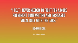 ... more prominent songwriting and increased vocal role with the Cars