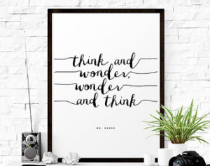 ... Dr Seuss Quote Wall Art Inspirational Quote Black and White Print