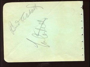 Bud Abbott & Lou Costello Autographed Album Page B & E Hologram