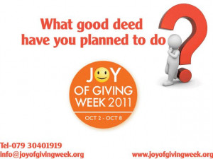 Joy Of Giving Quotes Joy of giving week 2011,