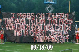 football run through with bible verse!