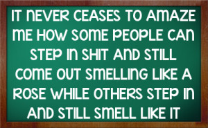 IT NEVER CEASES TO AMAZE ME HOW SOME PEOPLE CAN STEP IN SHIT AND STILL ...