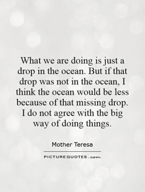 drop I do not agree with the big way of doing things Picture Quote 1