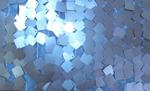 Blue Square Sequin Fabric