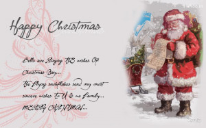Merry Christmas Greeting Cards With Santa Claus Quotes