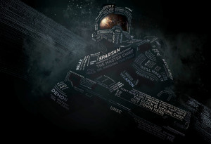 The figure is composed of every quote the Master Chief has spoken ...