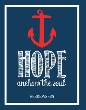 Hope Anchors The Soul - Bible Verse Wall Art on Etsy, $6.50