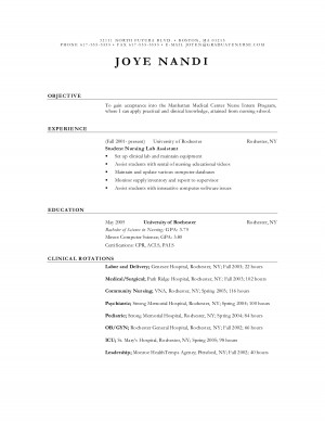 nursing resume examples