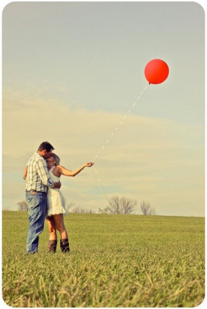 ... Another cute engagement pic, but trade out the red balloon for a kite