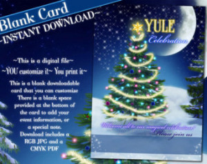 Blank Cards, Yule Celebration Card, Yule Invitations, Blank Yule Card