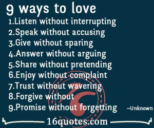 Quotes To Your Partner ~ 9 ways to love your partner .Advice .. Trust ...