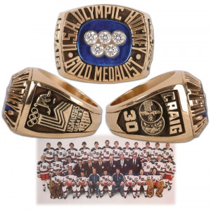 international hockey jim craig 1980 usa olympic hockey gold medal ring ...