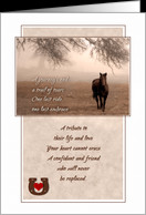 Pet Sympathy Loss of a Horse - Sepia Tones card - Product #441354