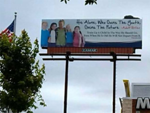 Church Billboard Quotes Hitler on the Importance of Educating the Kids ...