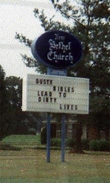 Reading church signs