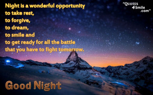 inspirational message good night quote night is a wonderful ...