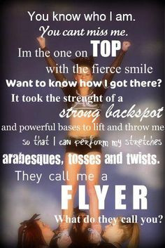 Cheerleading. You know who I am. You cant miss me. I'm the one on TOP ...