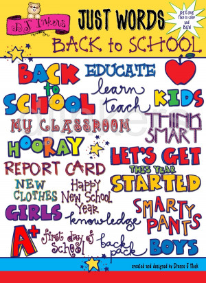 BACK TO SCHOOL WORDS CLIPART DOWNLOAD