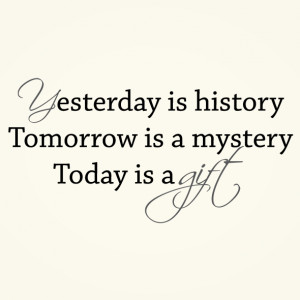 Yesterday is history ..