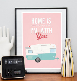 Quote print, Inspirational art, Home decor, pink print, Shasta trailer ...